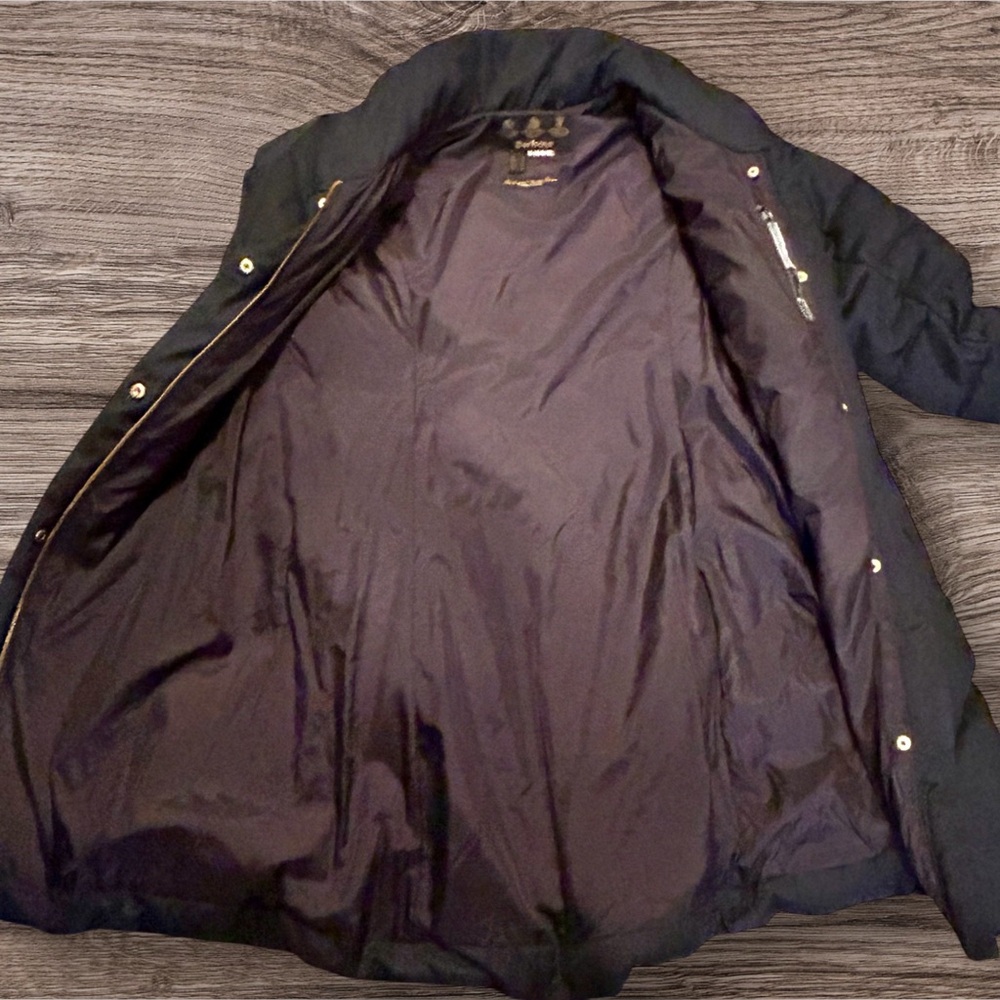 NWOT Barbour Barmack Chevron Quilted Coat - Navy - Picture 3 of 5